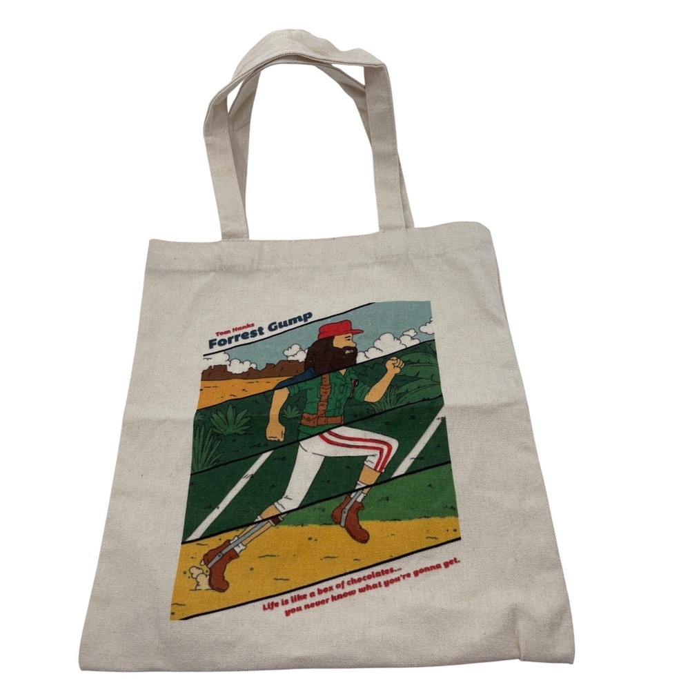 Forrest Gump Movie Promotional Canvas Tote Bag Tom Hanks Graphic Movie Merch